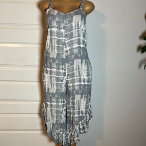 Gray Tie-Dye Jumpsuit